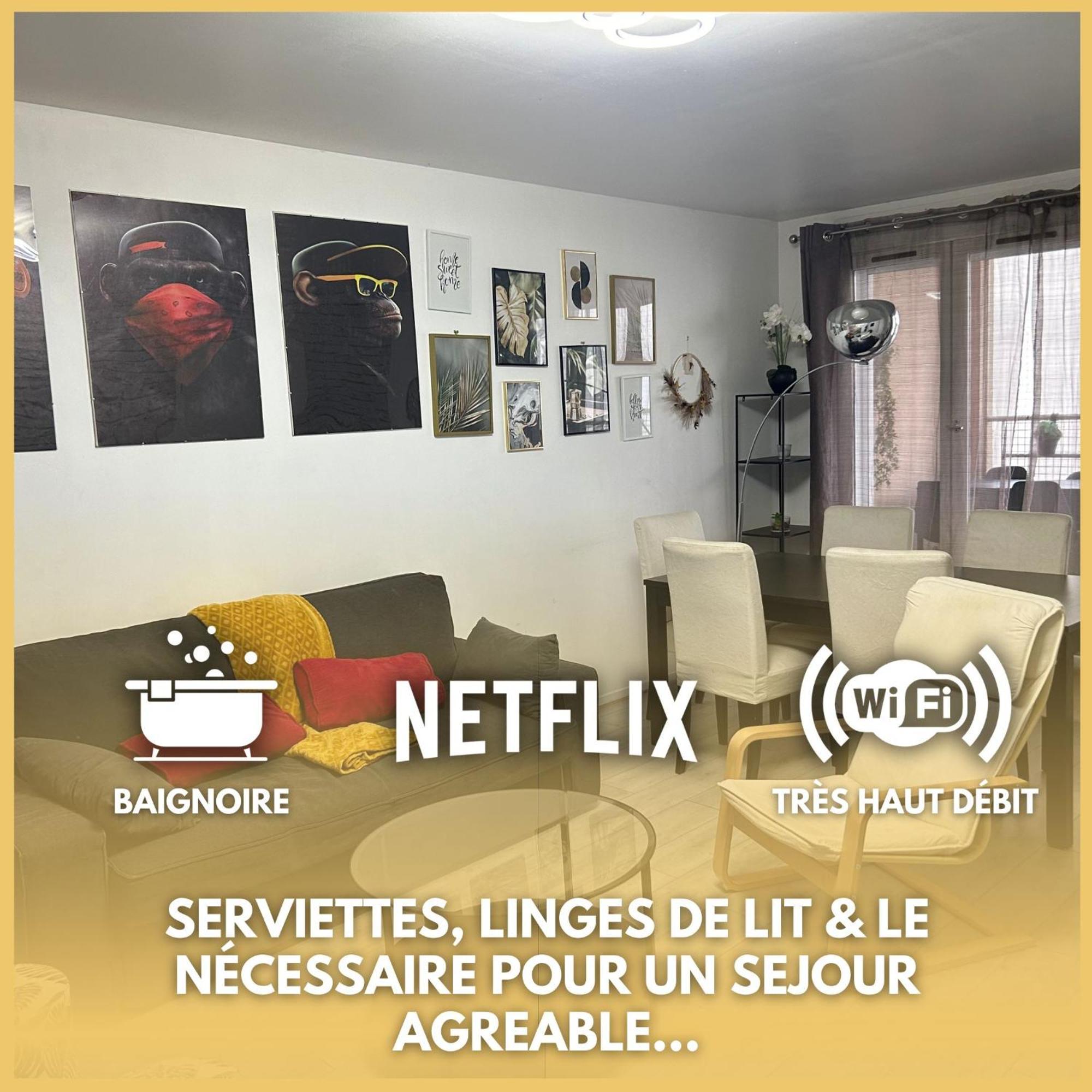 Appartement - Proche Rer - 2 Chambres & 4 Lits Double - Paris Orly Courcouronnes ภายนอก รูปภาพ